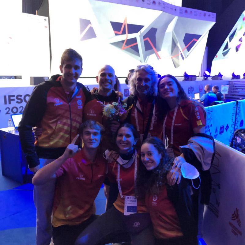 Campionats del Món d'Escalada 2021 a Moscow, Rússia. Amb el subcampió del món de velocitat Erik Noya