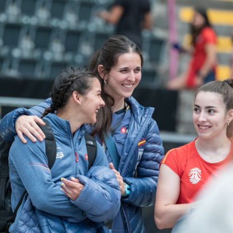 Campionats del Món d_Escalada 2023, amb les competidores Carla Martínez i Leslie Romero, a Berna, Suïssa