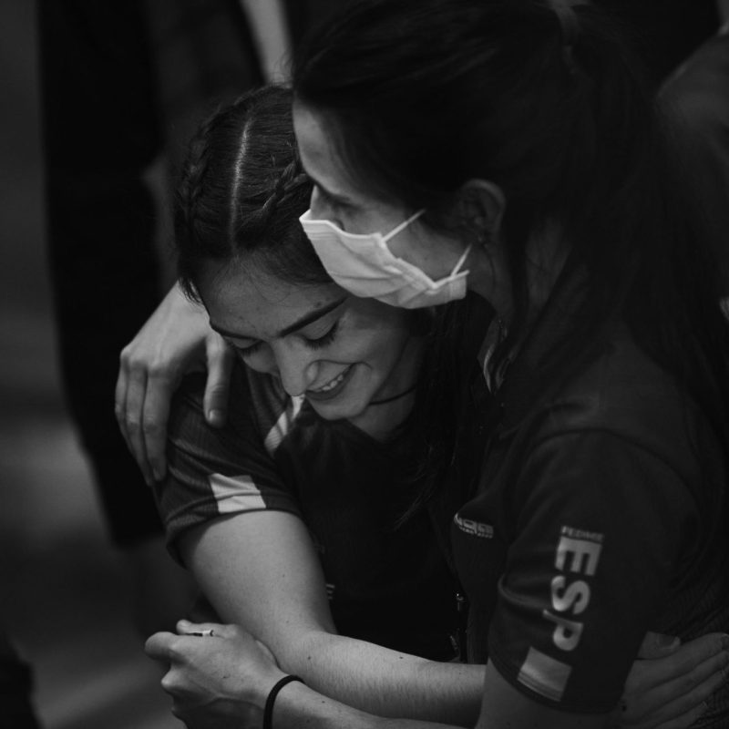 Maig 2021, Campionats d'Europa d'escalada a Perm, Rússia, amb la competidora Maria Laborda